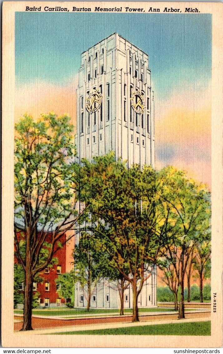 Michigan Ann Arbor Burton Memorial Tower Baird Carillon 1939 Curteich - Ann Arbor