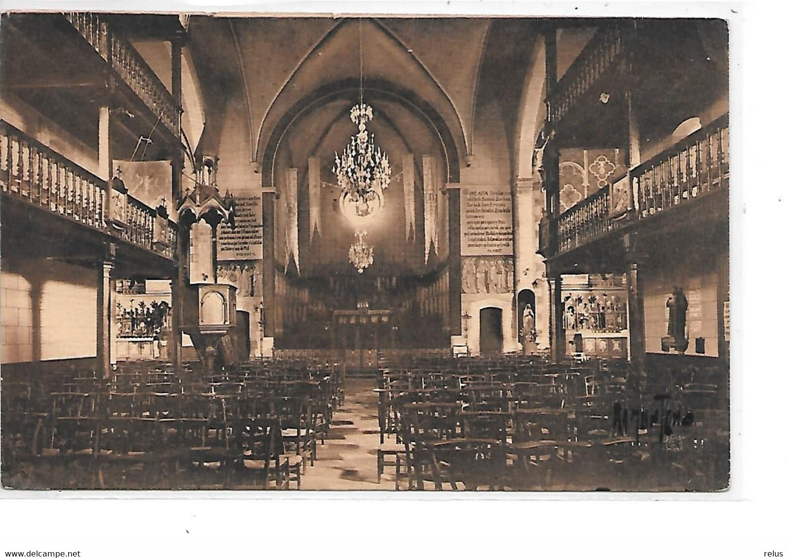 DEP. 64 LE PAYS BASQUE N°8460 INTERIEUR DE L'EGLISE D'HENDAYE - Kirchen U. Kathedralen