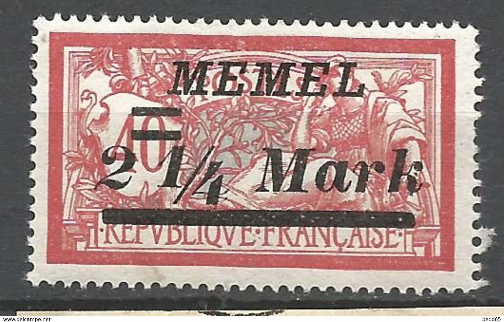 MEMEL N° 70 Variétée 2.8 Mm Entre 4 Et M  NEUF*   CHARNIERE  / MH - Unused Stamps