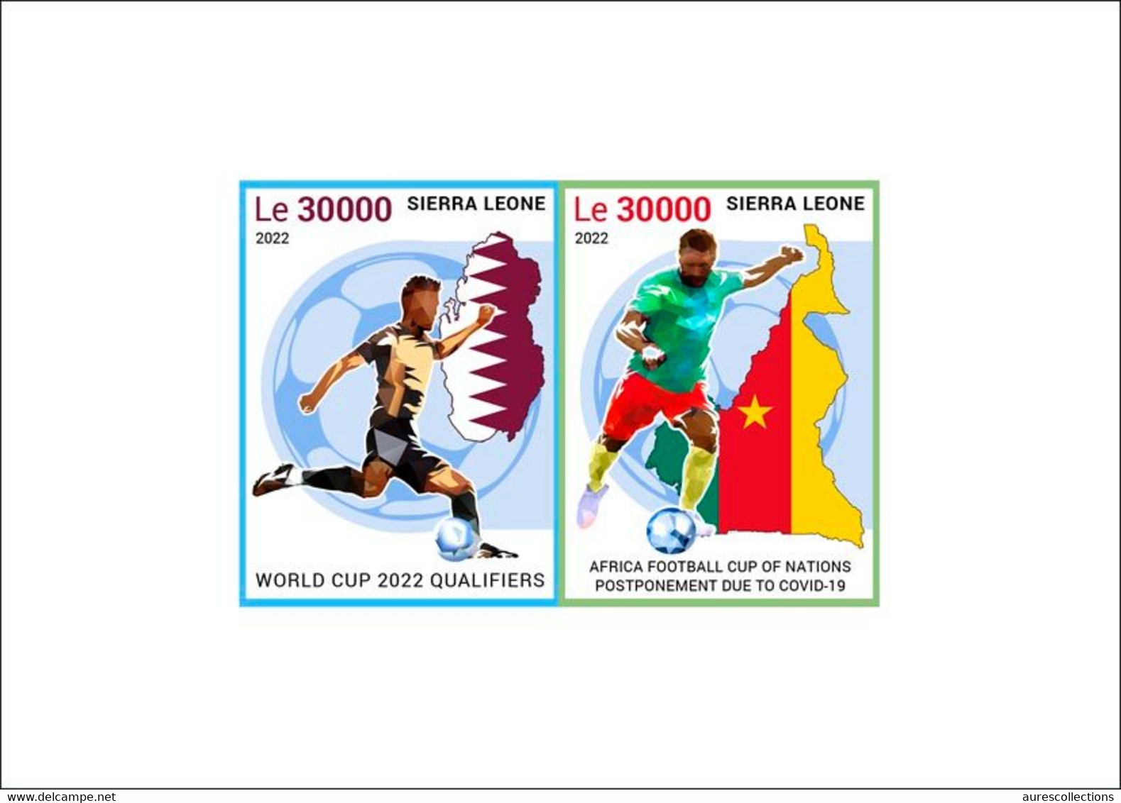 SIERRA LEONE 2022 - DELUXE PROOF SHEETLET PANDEMIC CORONAVIRUS COVID-19 FOOTBALL WORLD CUP QATAR AFRICA CUP NATIONS MNH - 2022 – Qatar