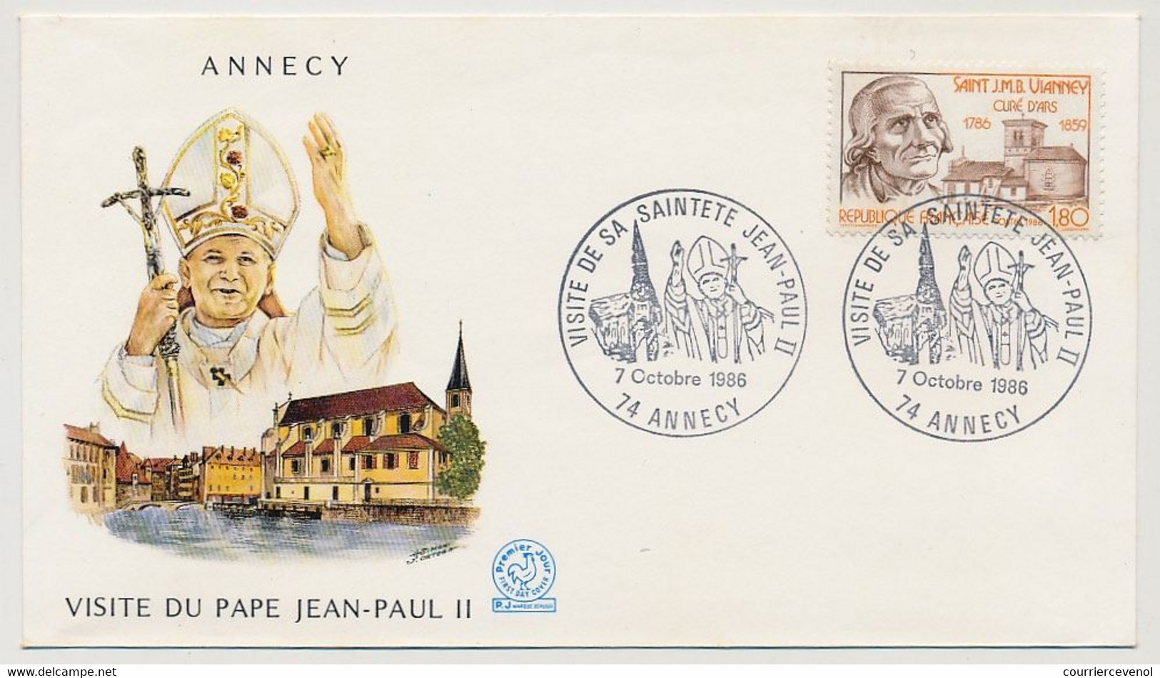 FRANCE - 6 documents "Visite du pape Jean Paul II" en France - 1986