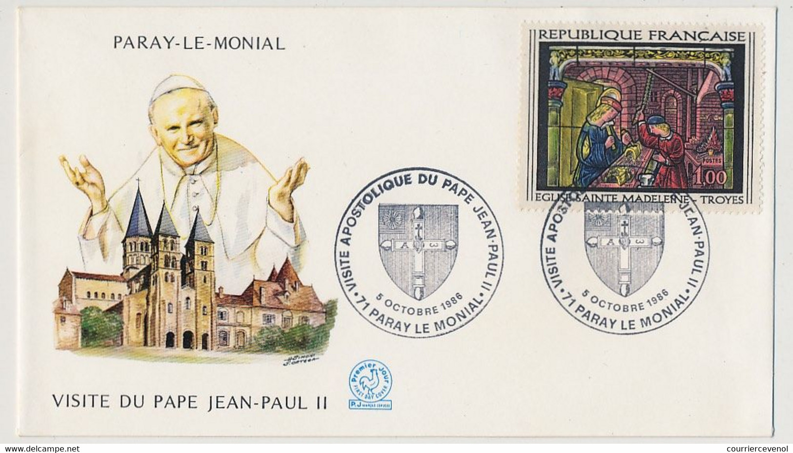 FRANCE - 6 documents "Visite du pape Jean Paul II" en France - 1986