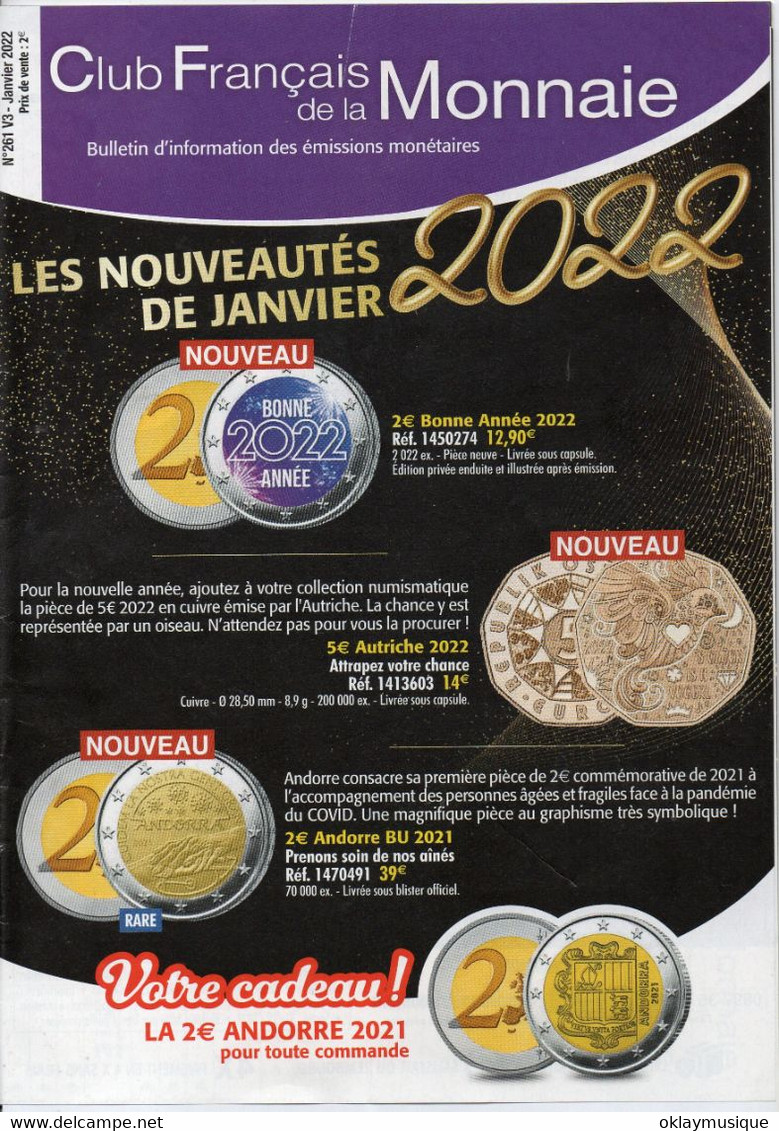 Club Français De La Monnaie N°261 - French