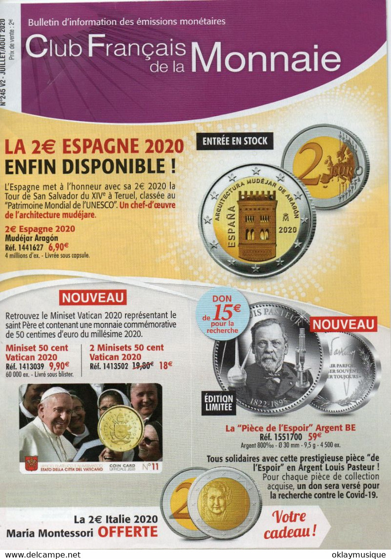 Club Français De La Monnaie N°245 - Frans