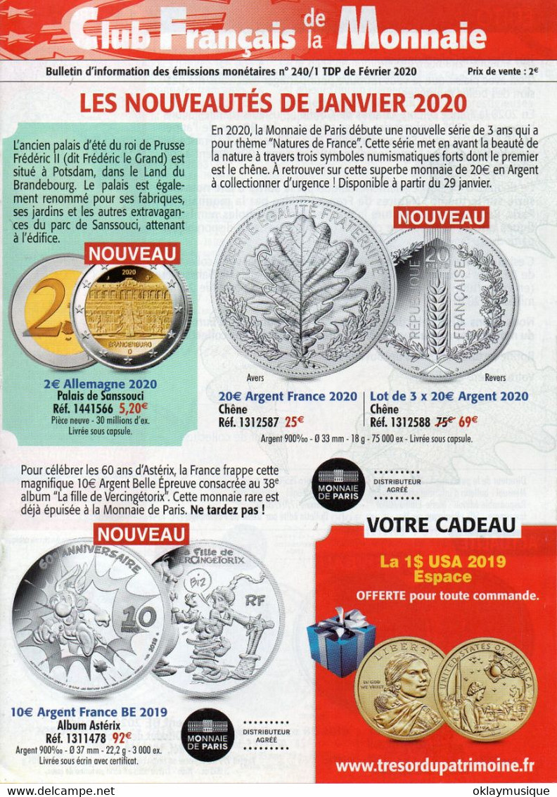 Club Français De La Monnaie N°240 - Francese