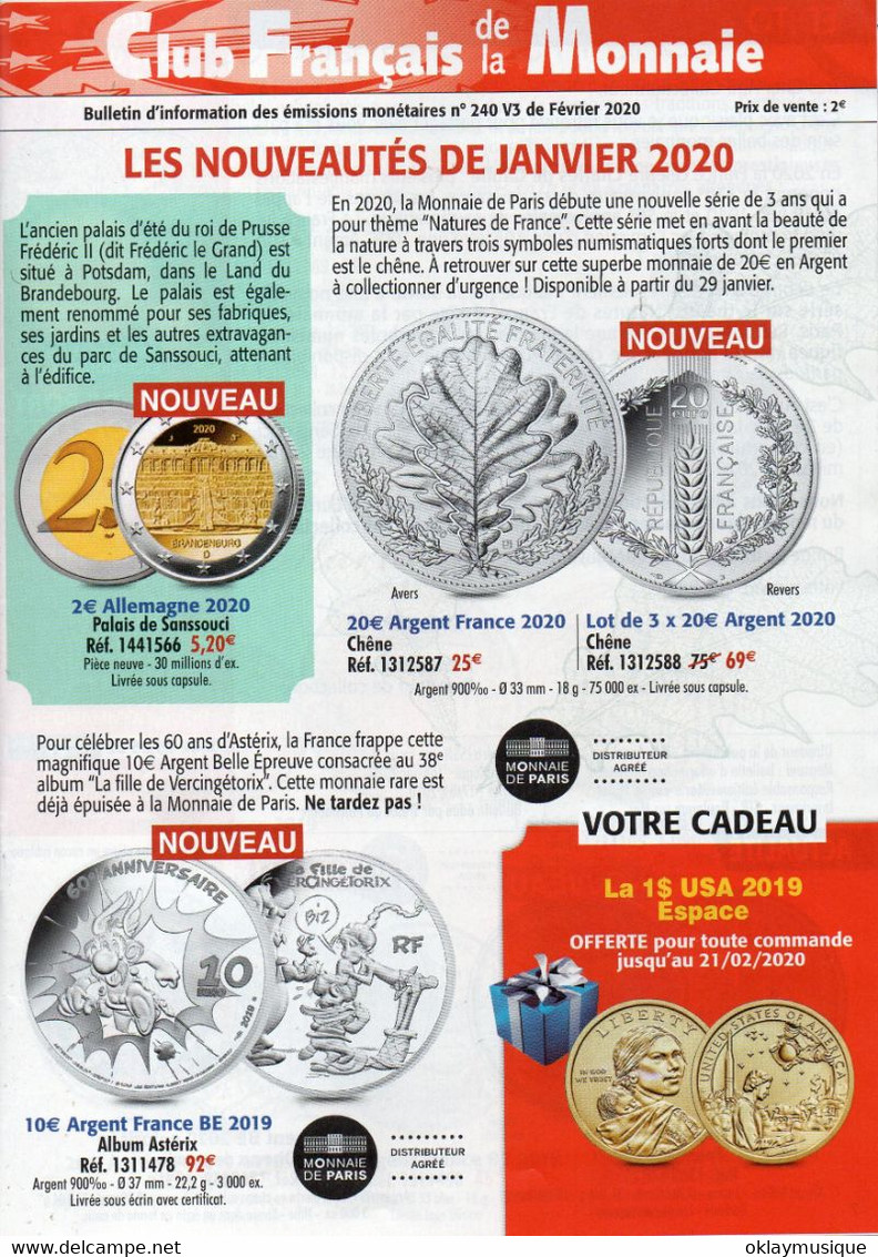 Club Français De La Monnaie N°240 - French