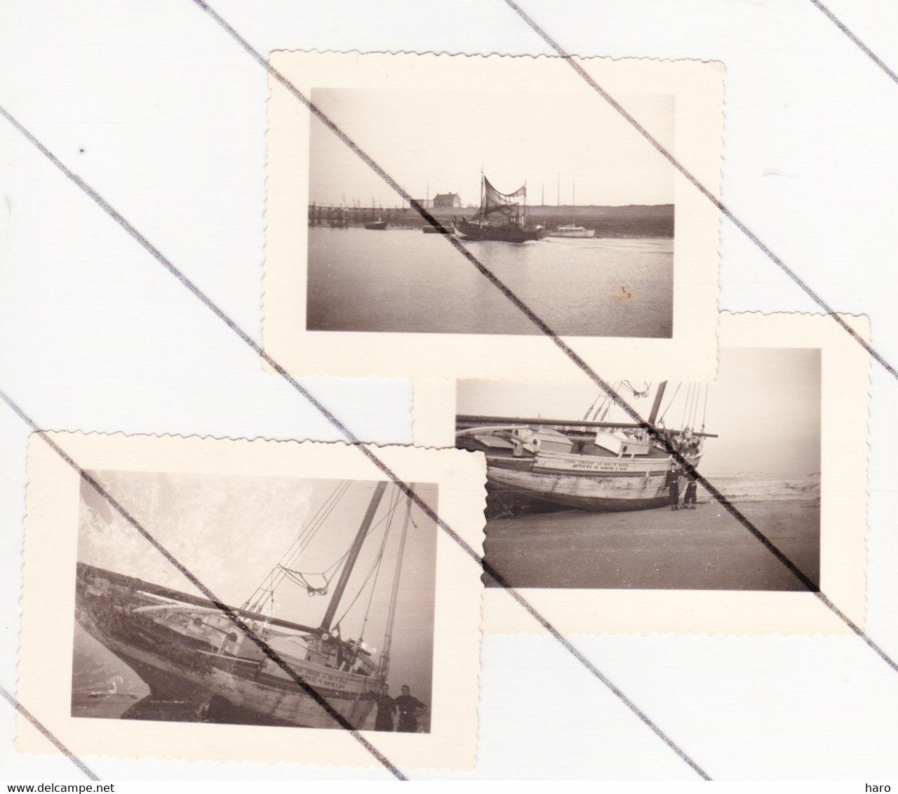 LOMBARTSIJDE - Lot De 3 Photos ( 6 X 9 Cm ) Bateau De Pêche 1952 (B304) - Boats