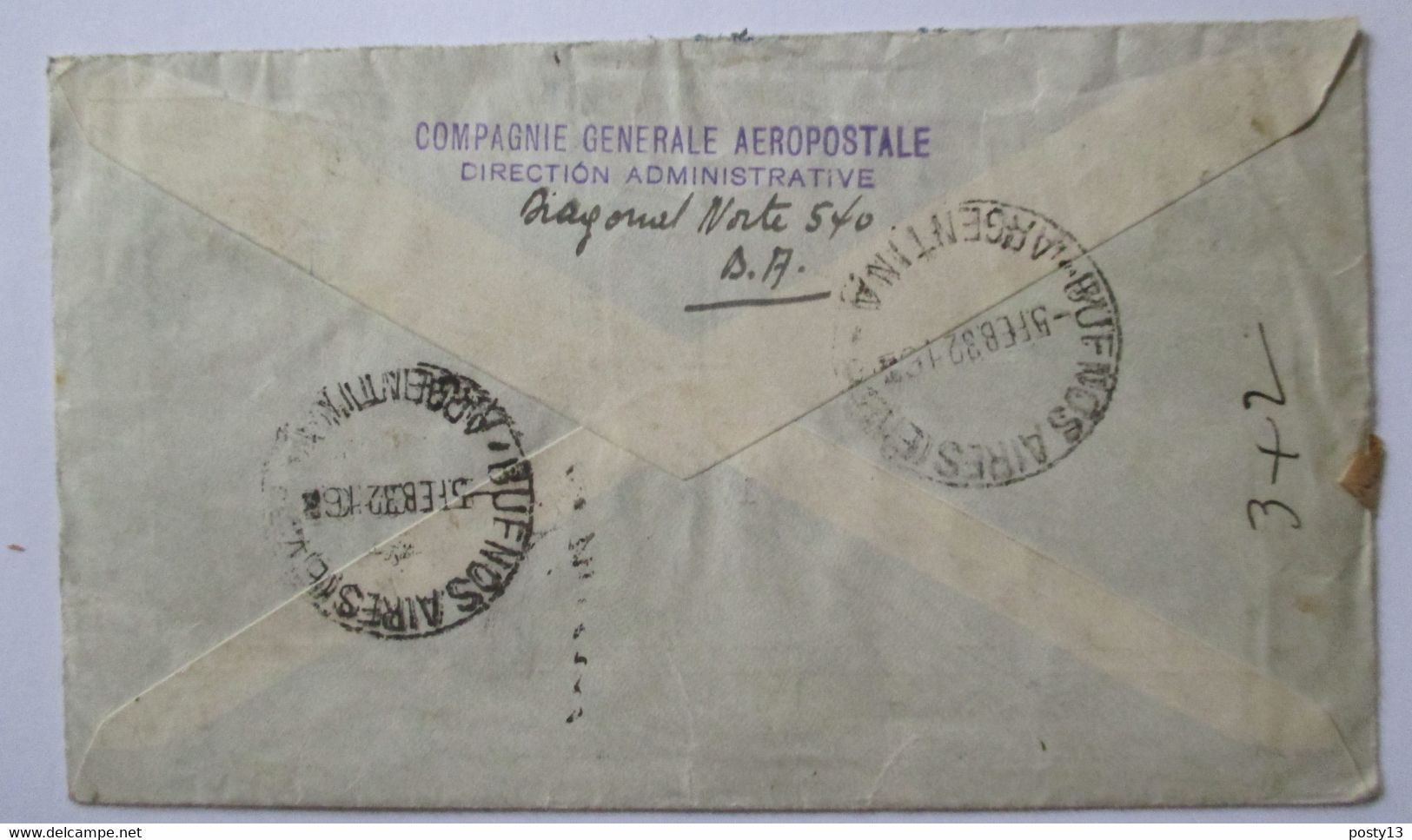 AVIATION - Enveloppe CGA Cie Générale Aéropostale - 1932  Lettre Recommandée Buenos Aires / Paris TBE - Airmail