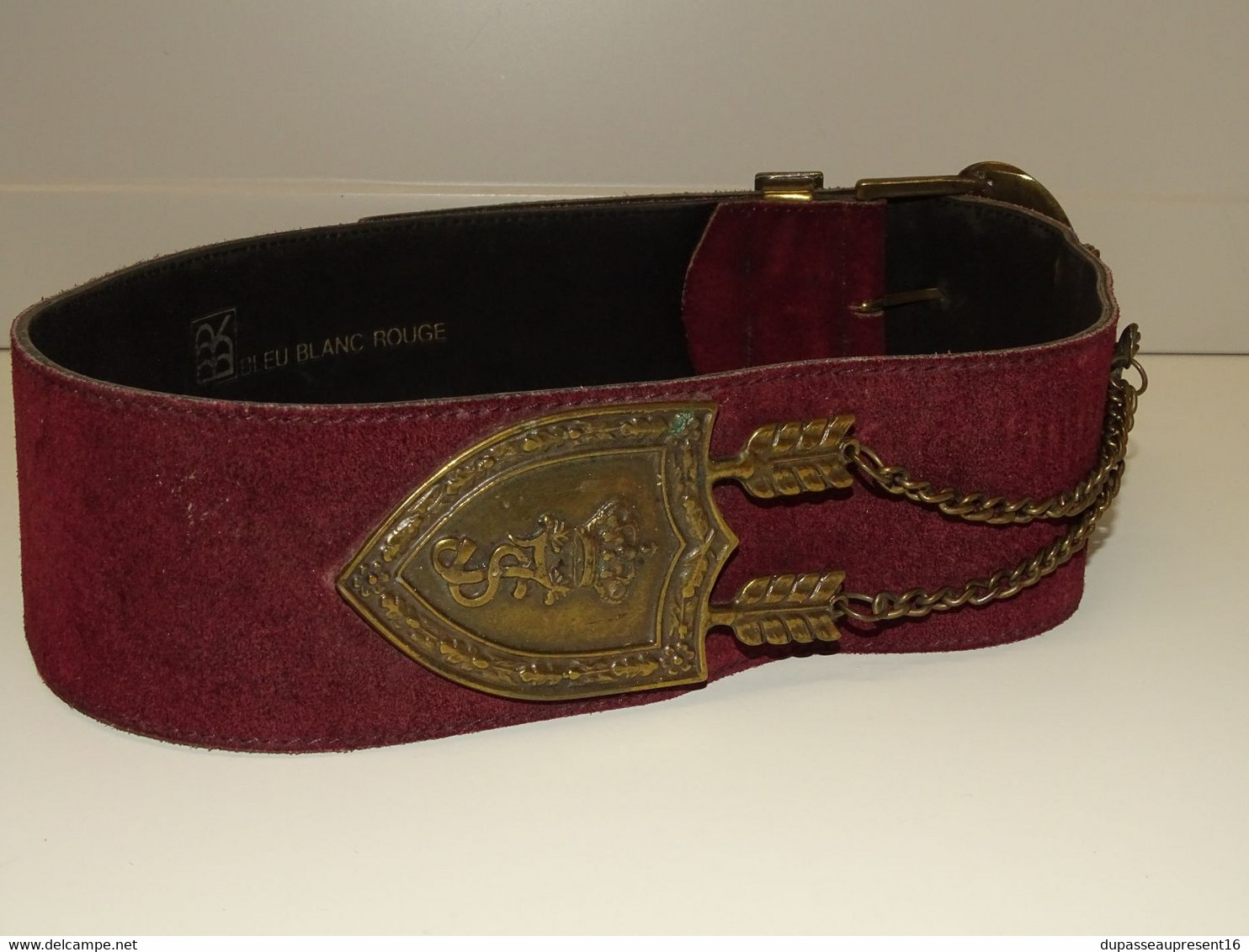 * CEINTURE FANTAISIE BLEU BLANC ROUGE COLLECTION VINTAGE XXe Avec AIGLE LAITON  E - Autres & Non Classés