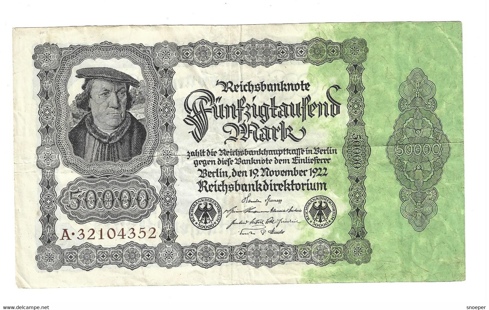 *Berlin 50000 Mark  19/11/1922  79 - 500.000 Mark