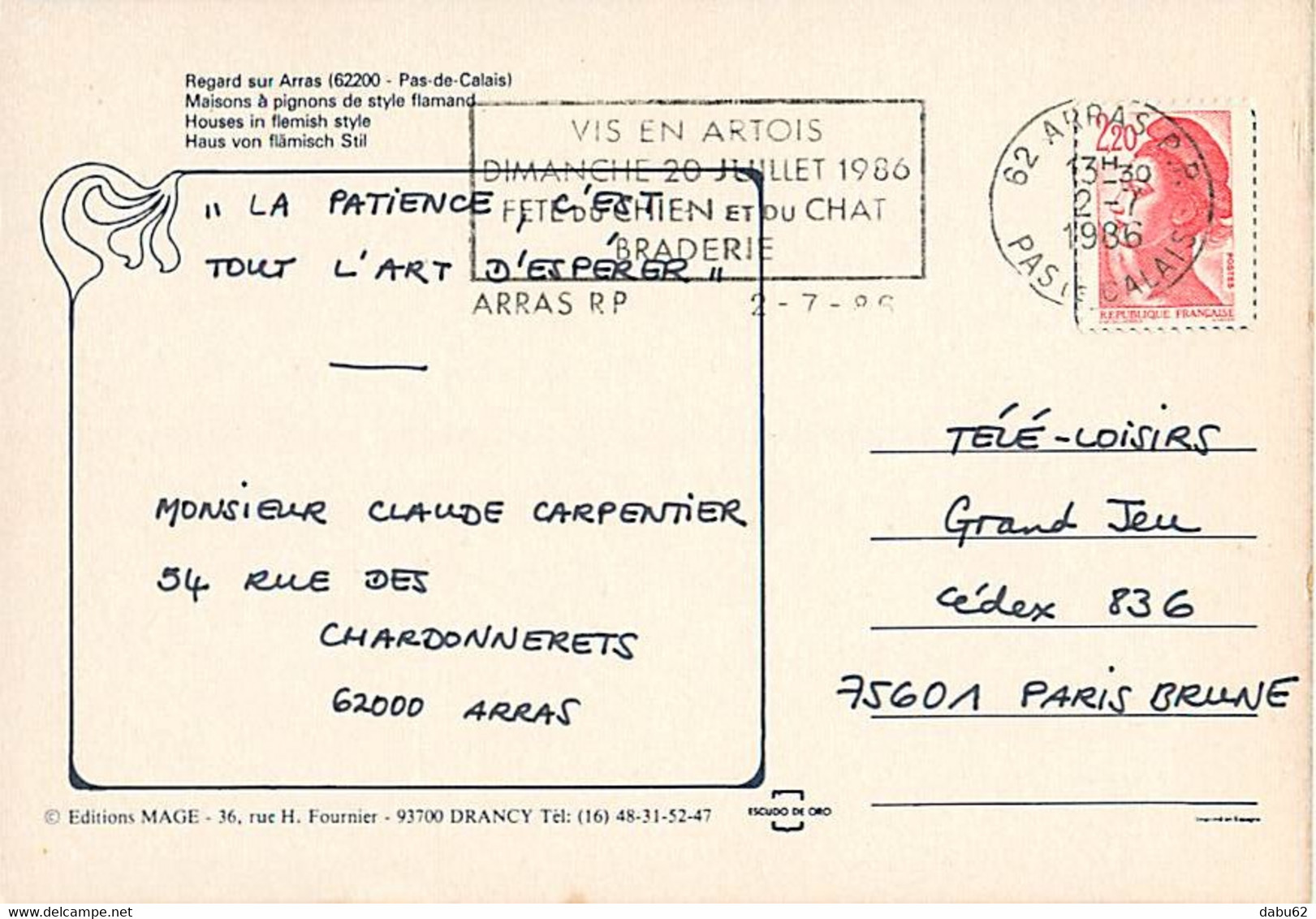 62 - Arras - CPM - Voir Scans Recto-Verso - Arras