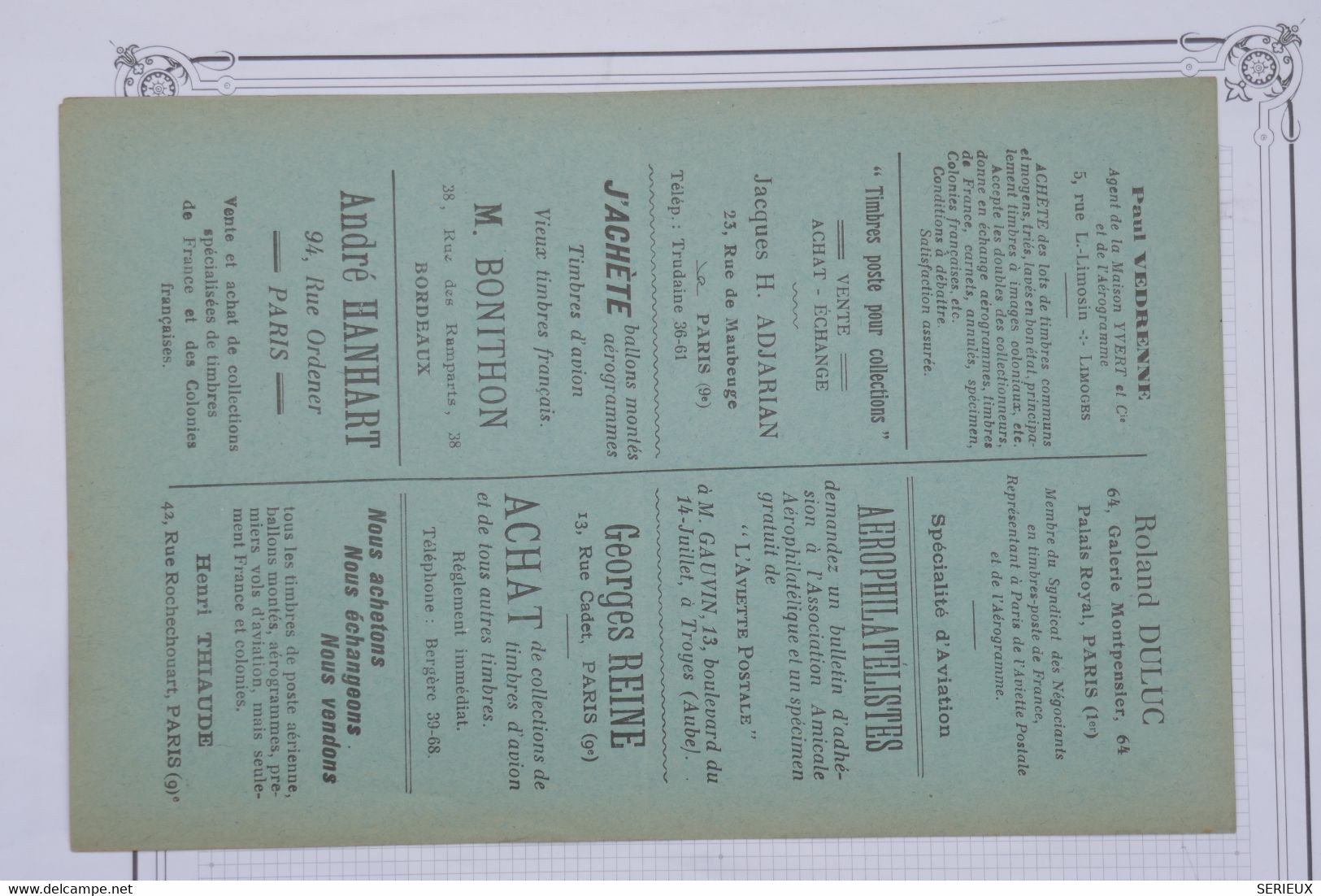 AU16 FRANCE  L AEROGRAMME DE BEAUVAIS N° 1  1930   +ETAT NEUF PLAISANT+AVEC SA VIGNETTE ++++PA SI  COURANT - 1960-.... Brieven & Documenten