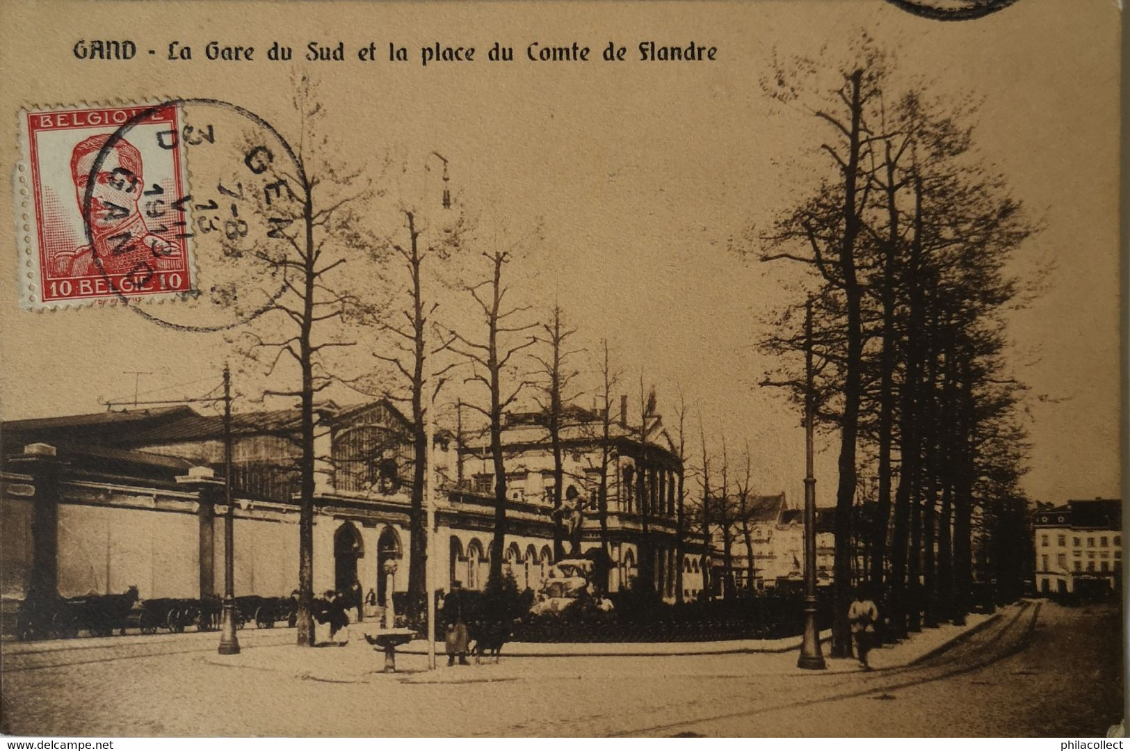 Gent - Gand /  LA Gare Du Sud Et La Plage Du Comte De Flandre 1913 - Gent