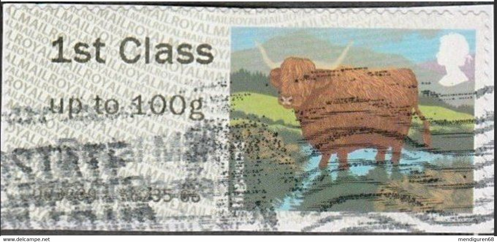 GROSBRITANNIEN GRANDE BRETAGNE GB 2012 POST&GO ROW 3: HIGHLAND 1ST CLASS USED ON PAPER SG FS45 MI ATM 42 YT TD 42 - Post & Go Stamps