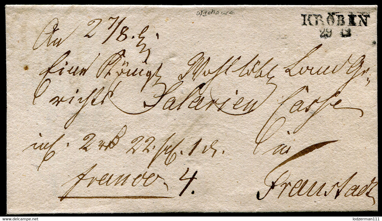 POLAND 1844 - Cover From KROBIA To WSCHOWA - ...-1860 Préphilatélie