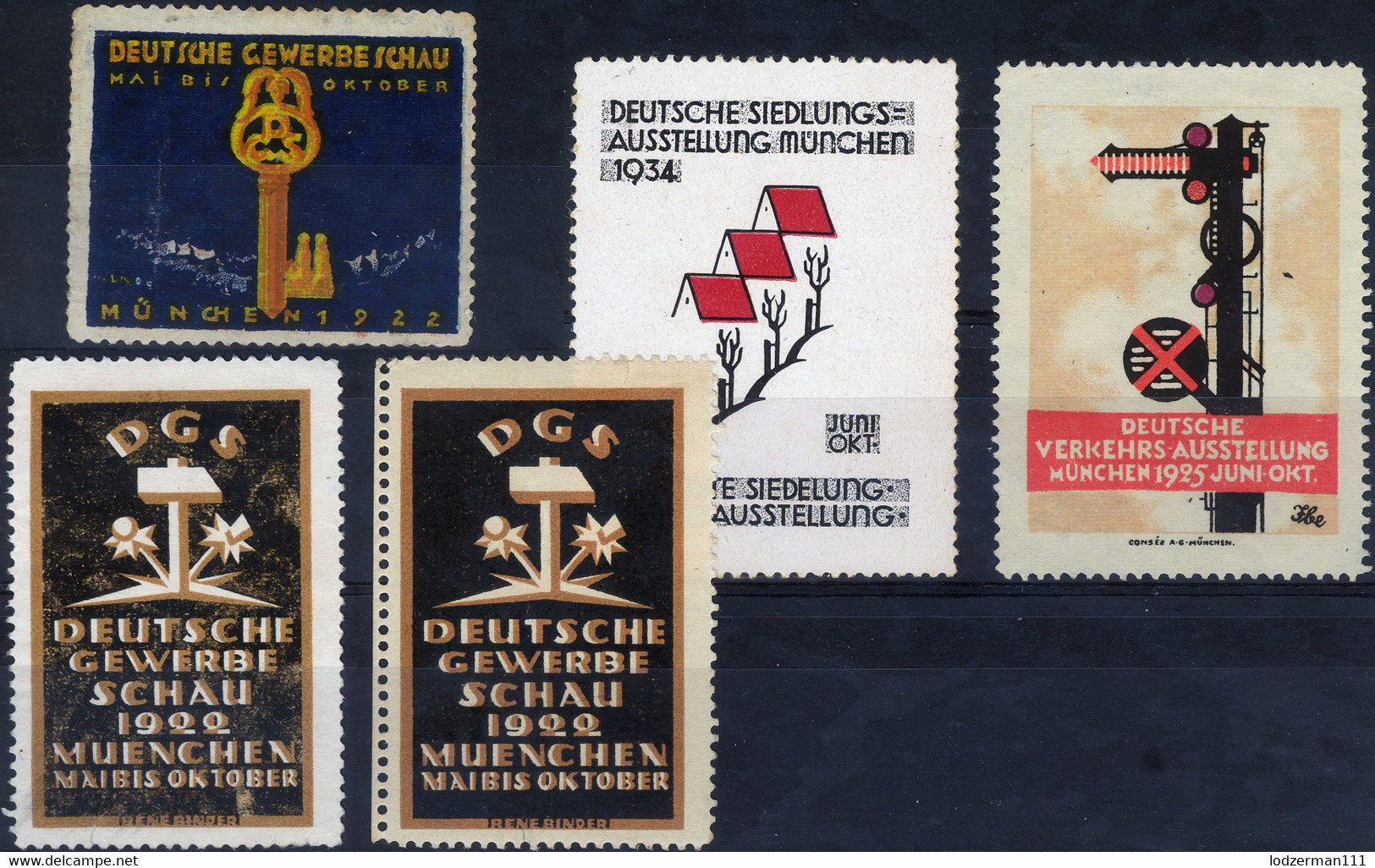 MUNCHEN '20s And '30 -  5 Vignettes (MNG-MNH) - Sonstige & Ohne Zuordnung