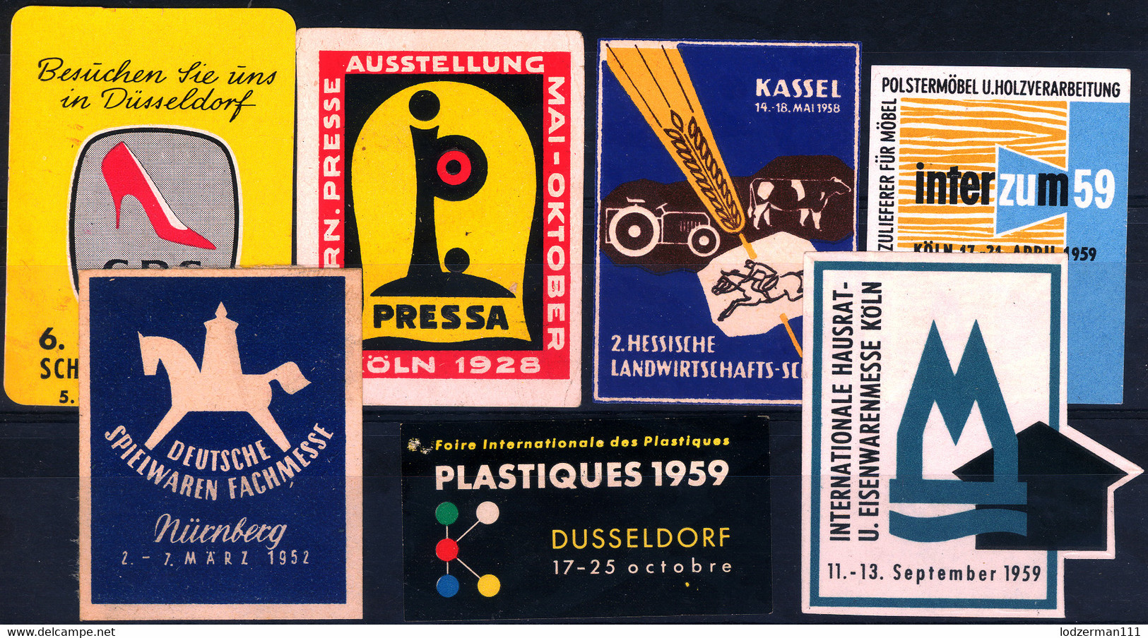 GERMANY 1928-1959  Ausstellungs - 7 Vignettes - Autres & Non Classés