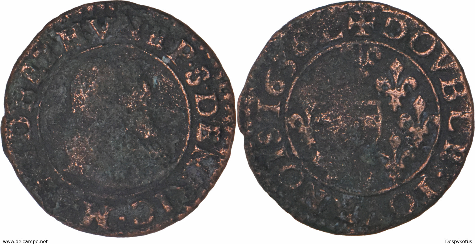 France - Principauté De Boisbelle-Henrichemont - 1636 - Double Tournois Type 3 - Maximilien Ier - FEOS01H7 - Otros & Sin Clasificación