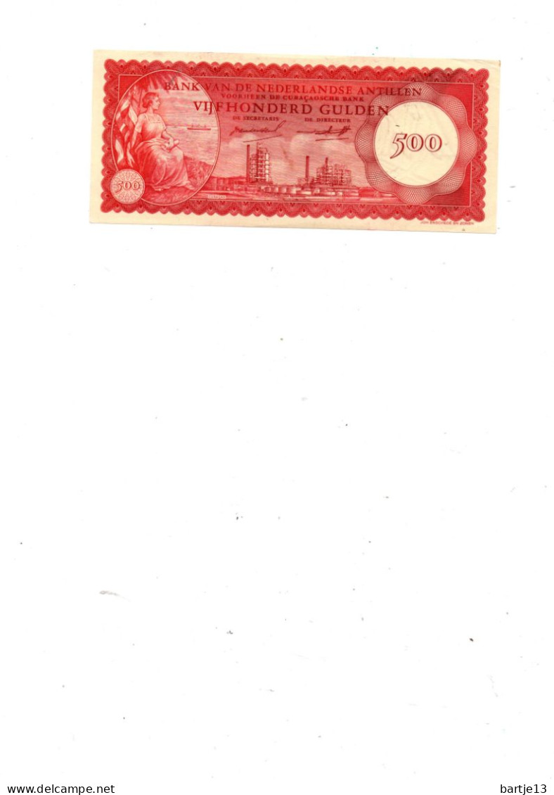 NEDERLANDSE ANTILLEN 500 GULDEN 2.01.1962 UNCIRCULATED, ALMOST FDC - Antilles Néerlandaises (...-1986)