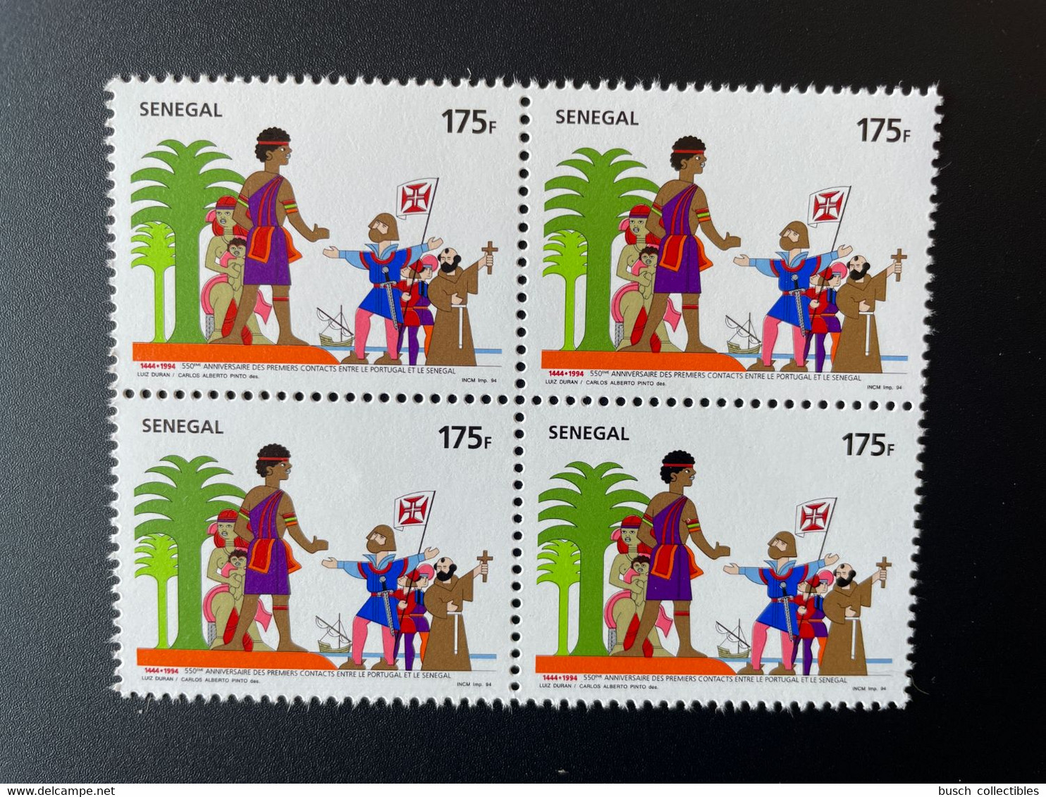 Sénégal 1994 Mi. 1346 Block Of 4 Bloc De 4 Joint Issue Emission Commune Portugal Premiers Contacts 1 Val. RARE MNH - Emissions Communes