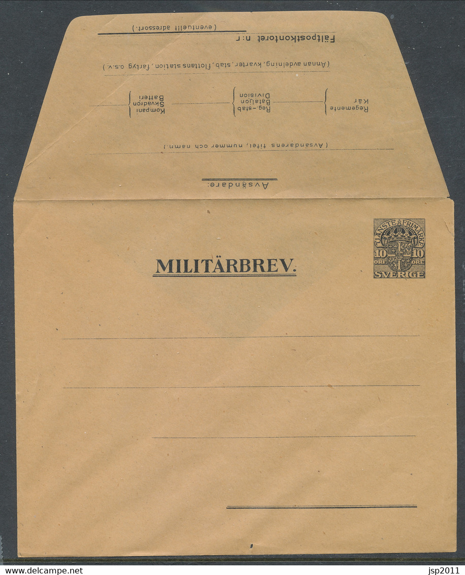 Sweden 1916 Facit # MU 1 - Military Letters Without Replay Stamps (MU), 10 öre. Unused. See Description. - Militaires