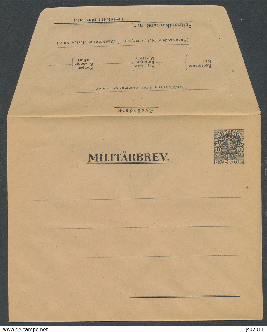 Sweden 1916 Facit # MU 1 - Military Letters Without Replay Stamps (MU), 10 öre. Unused. See Description. - Militärmarken