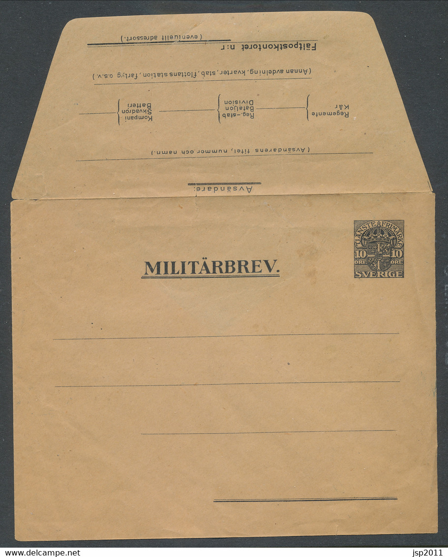 Sweden 1916 Facit # MU 1 - Military Letters Without Replay Stamps (MU), 10 öre. Unused. See Description. - Militari