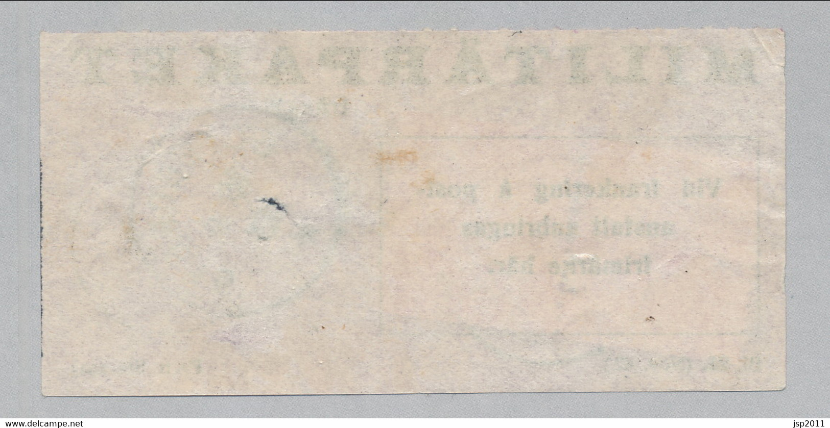 Sweden 1942, Facit # MPE V1. Parcel Post Label, GÖTEBORG 15, 16.9.43. See Description. - Militärmarken