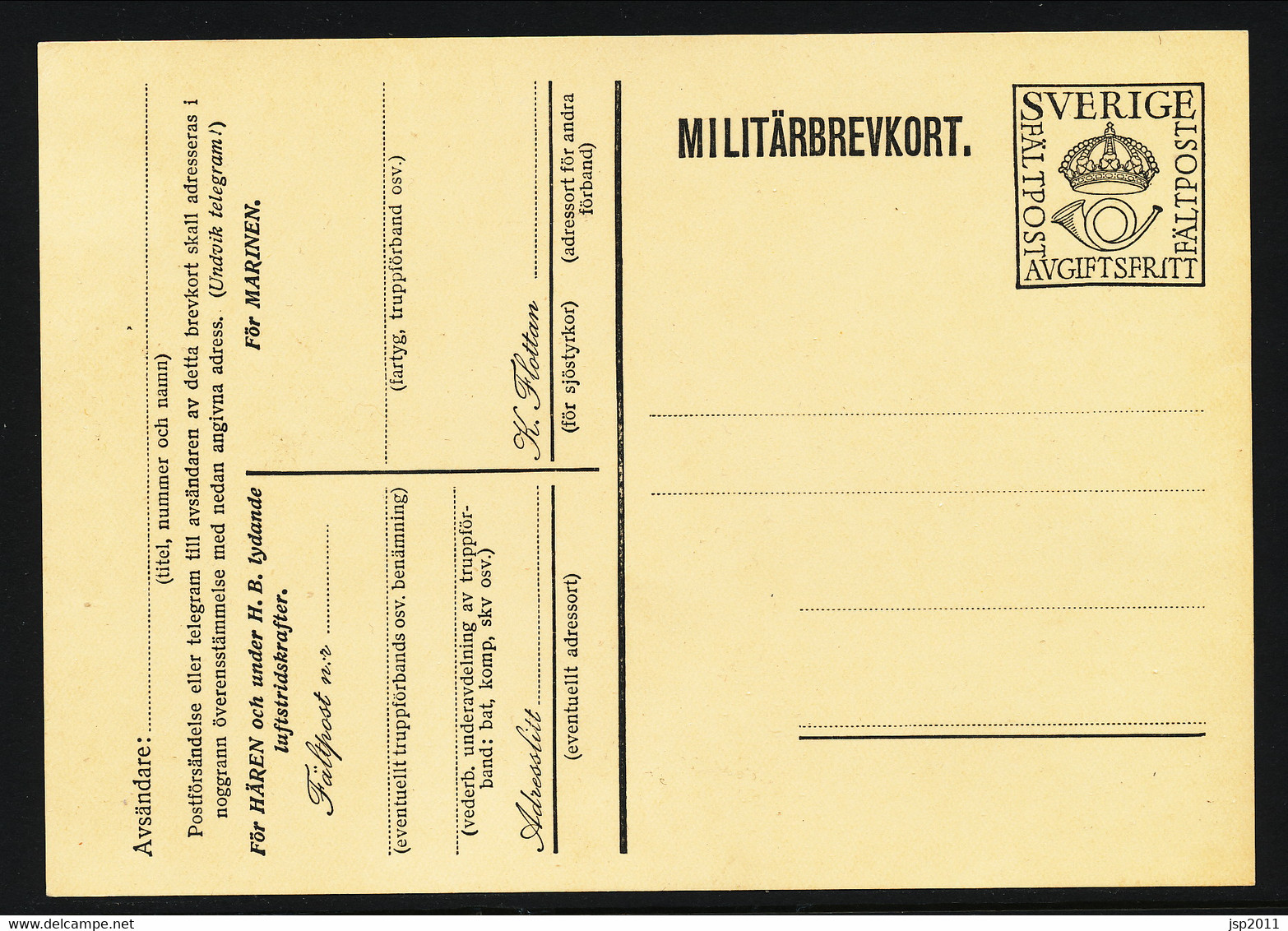 Sweden 1930, Facit # MkB 4, "PFree Of Charge", Large Crown. Unused. See Description - Militärmarken