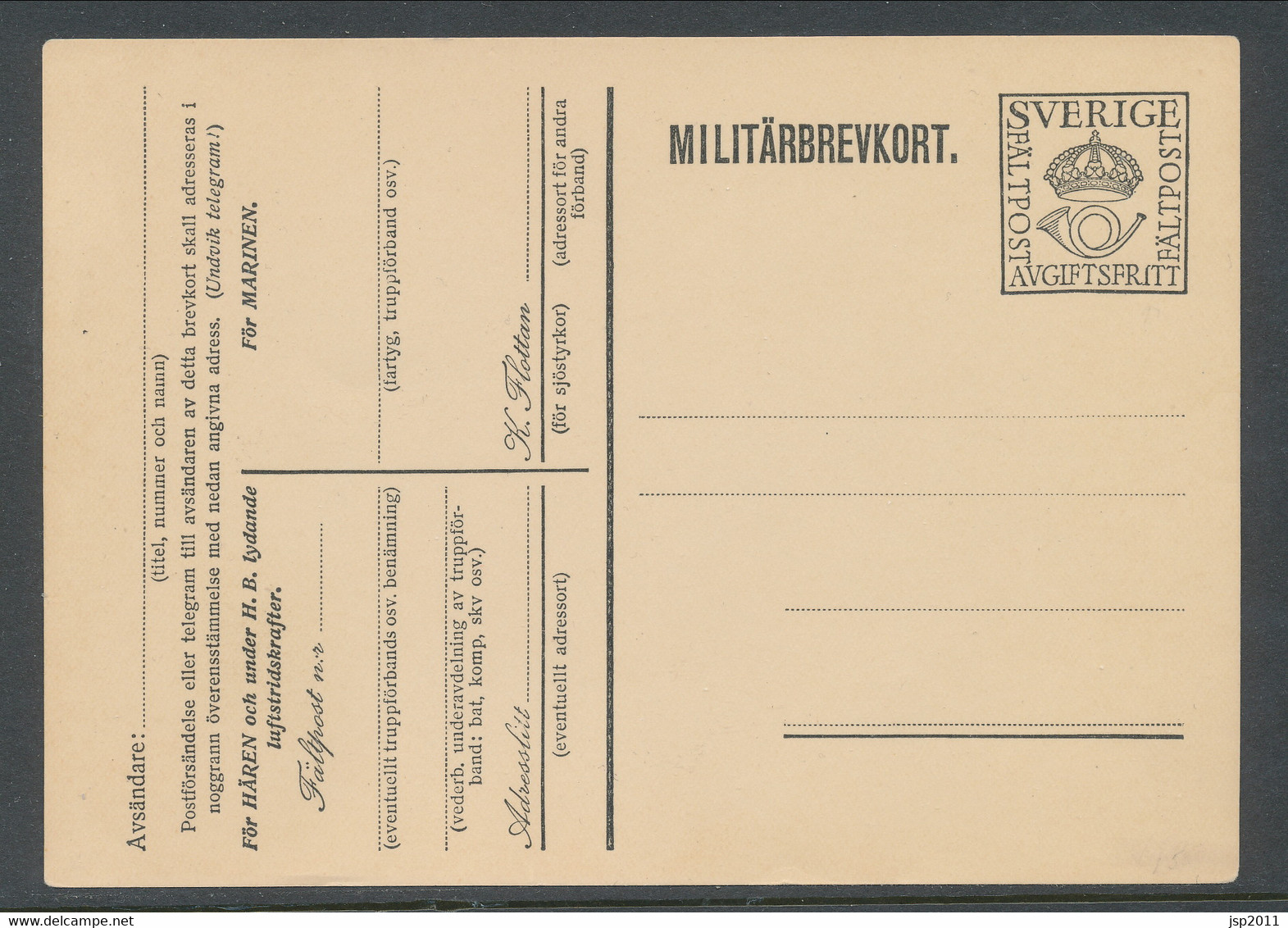 Sweden 1930, Facit # MkB 4, "PFree Of Charge", Large Crown. Unused. See Description - Militaires