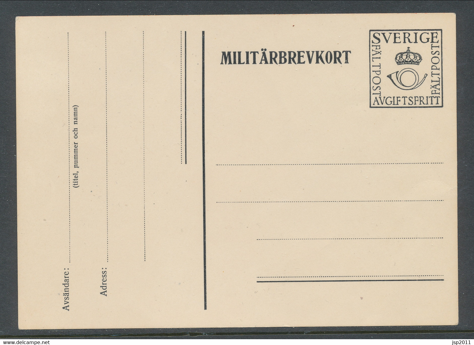 Sweden 1939-1940, Facit # MkB 5A, "PFree Of Charge", Small Crown. Unused. See Description - Militärmarken