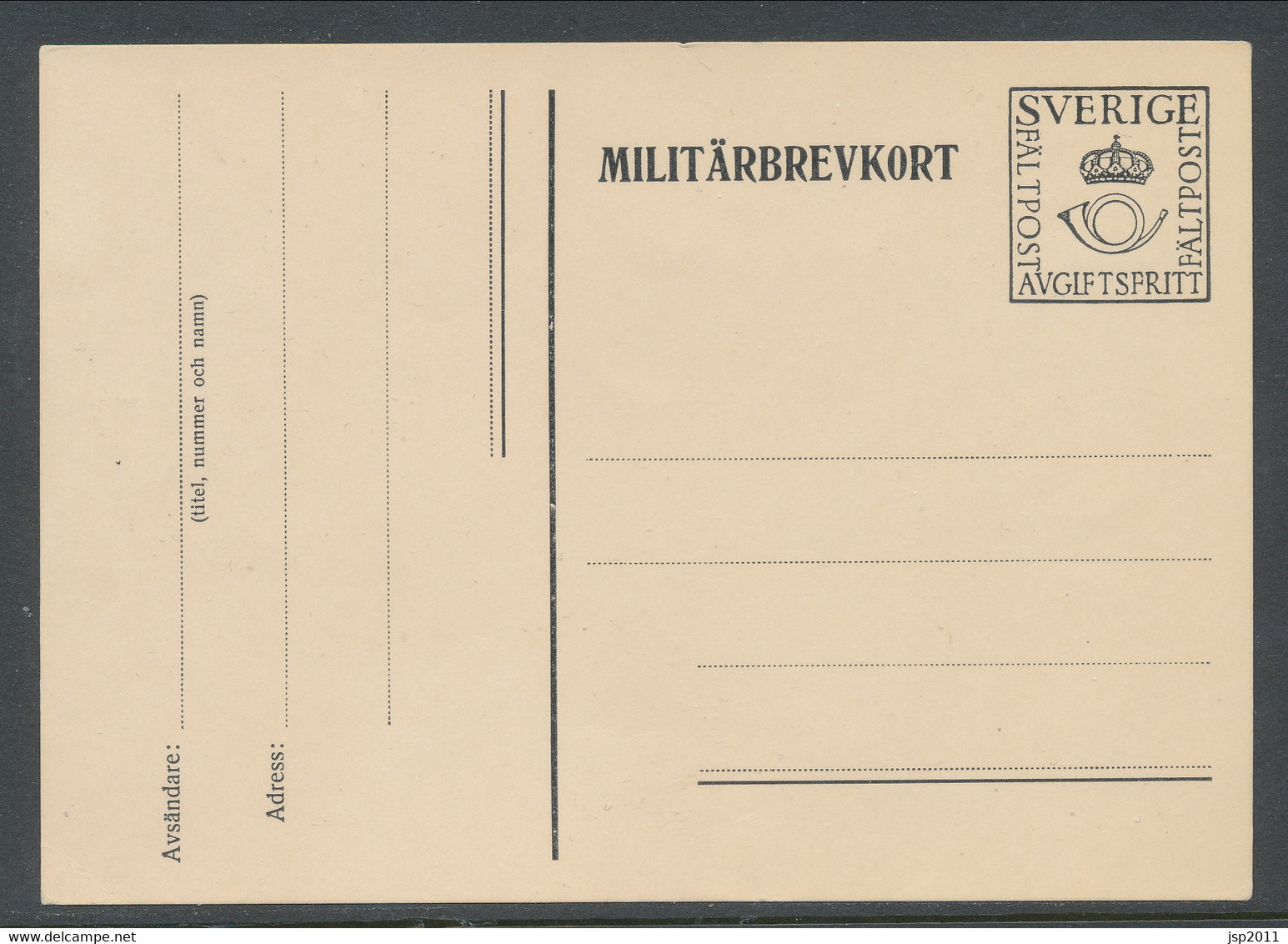 Sweden 1939-1940, Facit # MkB 5A, "PFree Of Charge", Small Crown. Unused. See Description - Militares