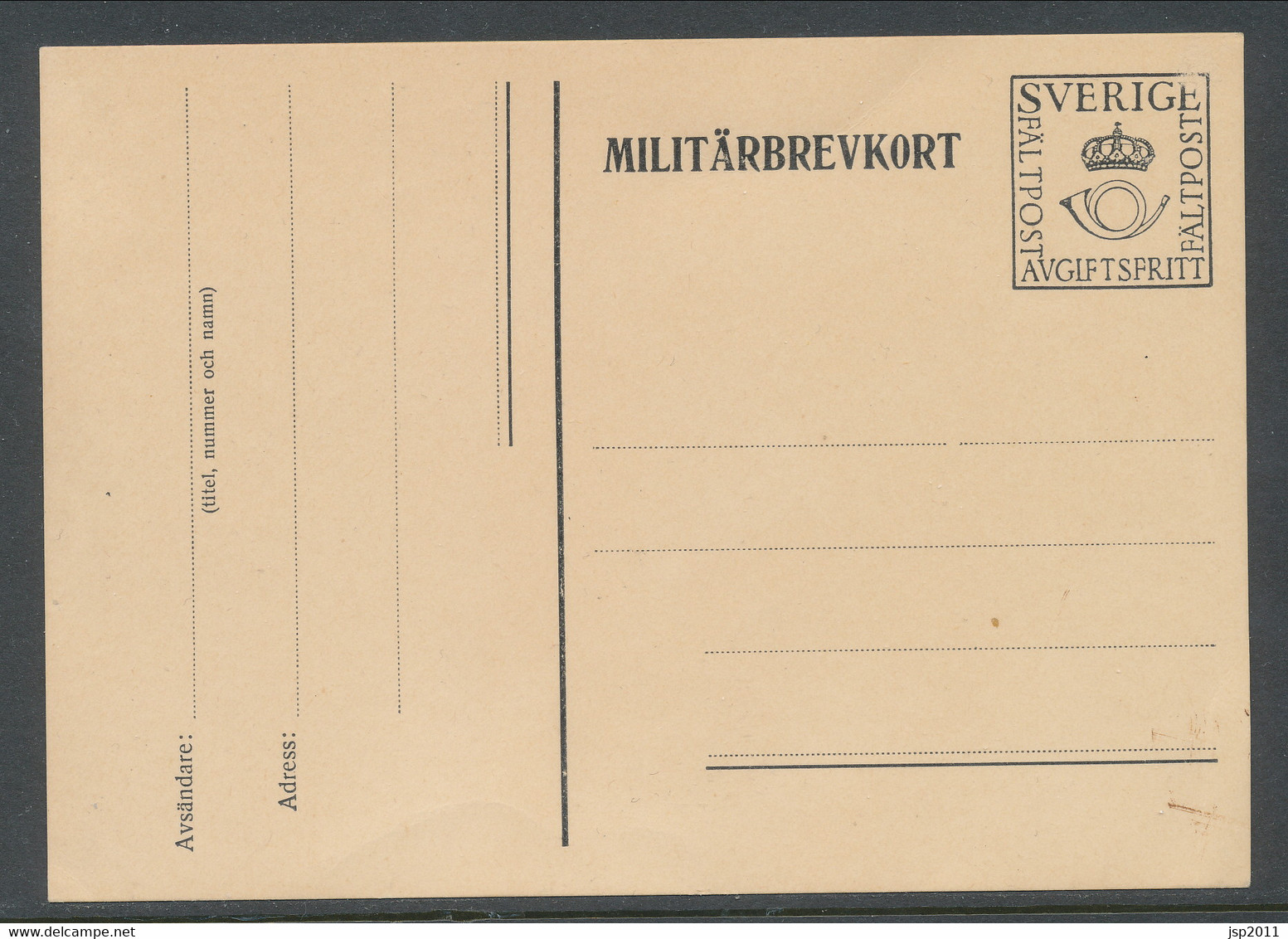 Sweden 1939-1940, Facit # MkB 5A, "PFree Of Charge", Small Crown. Unused. See Description - Militaires