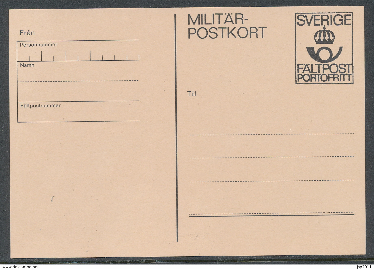 Sweden 1979, Facit # MpK 1 ."Postage Free" The Post Office Emblem. Unused. See Description - Militari