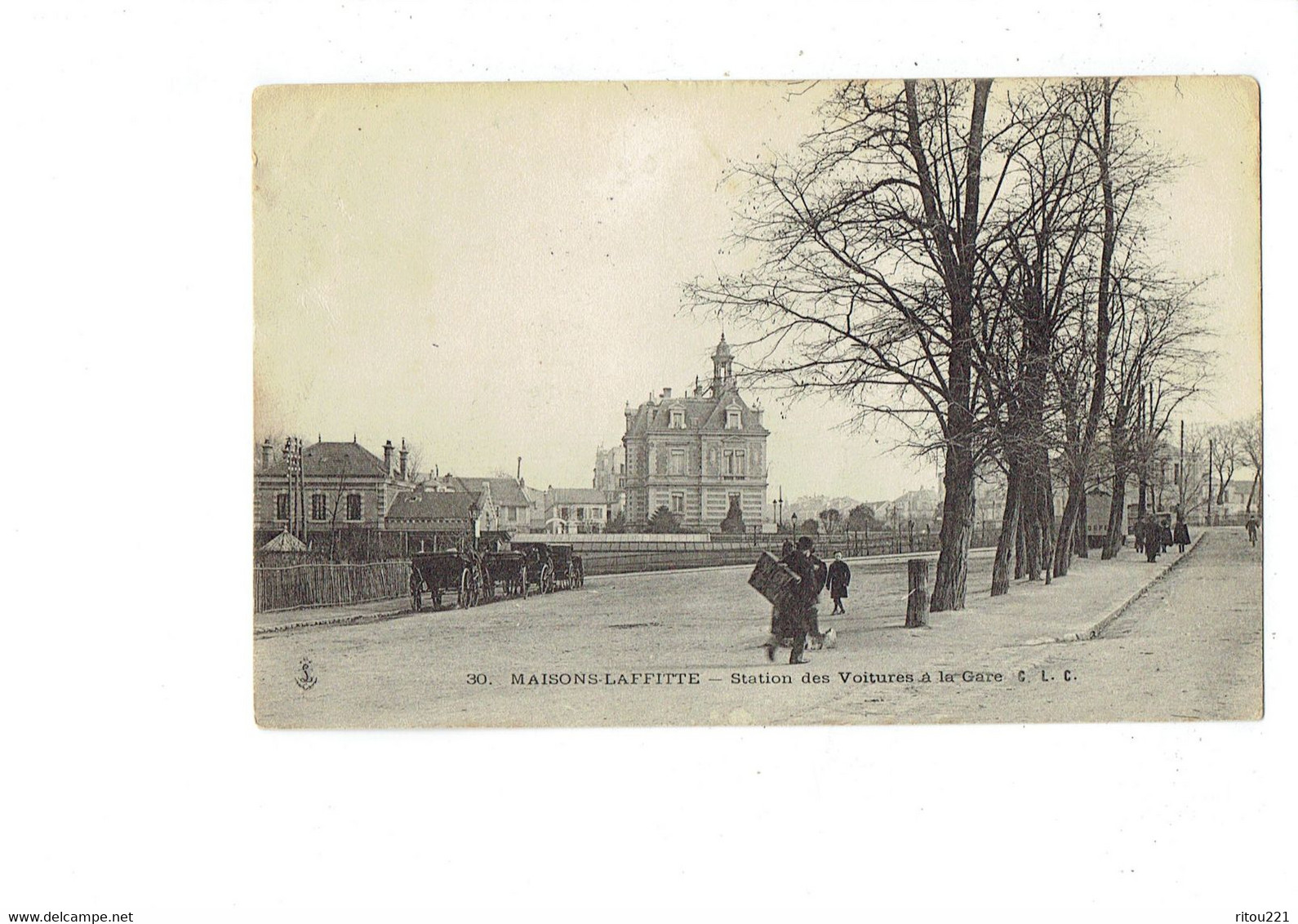 Cpa 78 - Maisons-Laffitte - Station Des Voitures à La Gare - C.L.C. 30 - Animation - Maisons-Laffitte