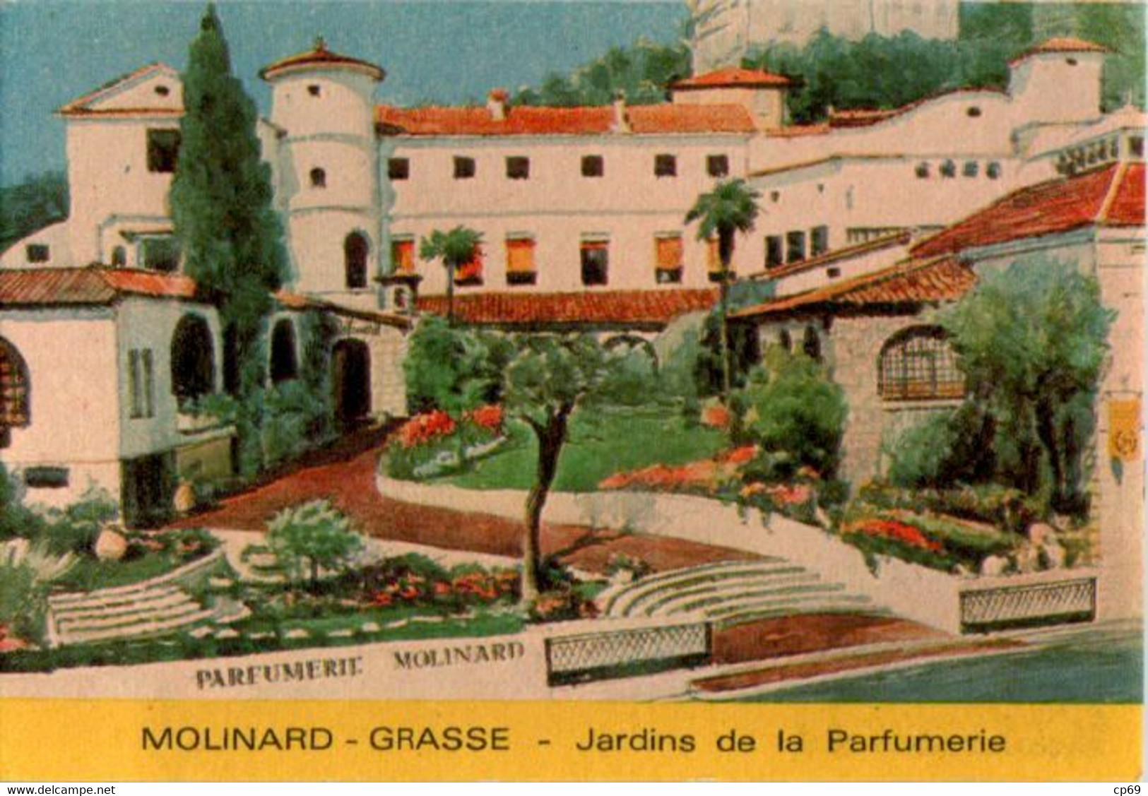 Carte Parfumée Parfum Molinard Grasse Jardins De La Parfumerie 6 Cm X 8,9 Cm Dos Blanc Superbe.Etat - Non Classés