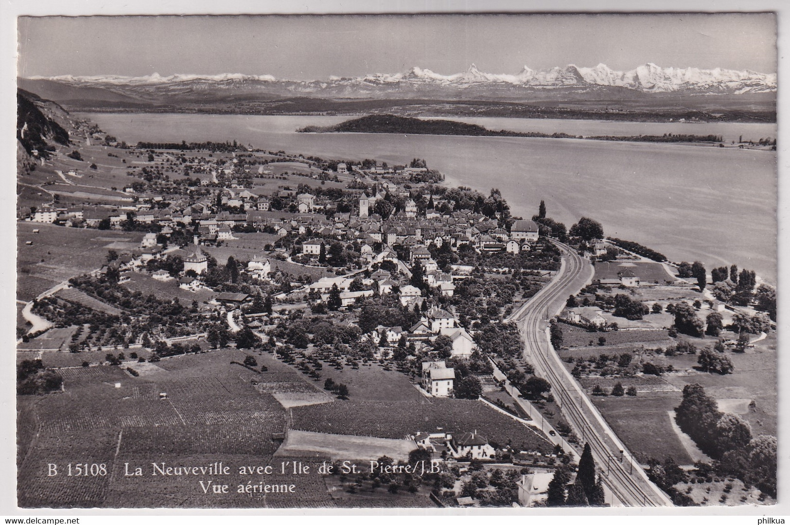 La Neuveville Avec L'ile De St. Pierre / J.B. - Vue Aérienne - La Neuveville