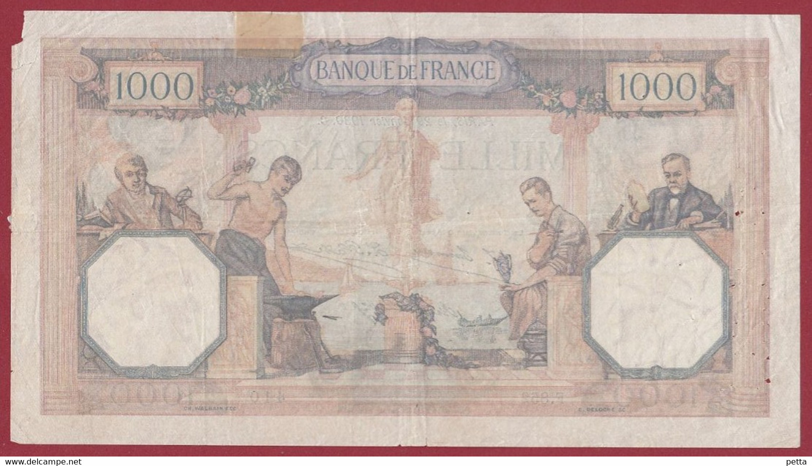 1000 Francs "Cérès Et Mercure" Du 29/01/1930.C ---ALPH .F.852 --ALPHABET PEU COMMUN--dans L 'état - 1 000 F 1927-1940 ''Cérès Et Mercure''