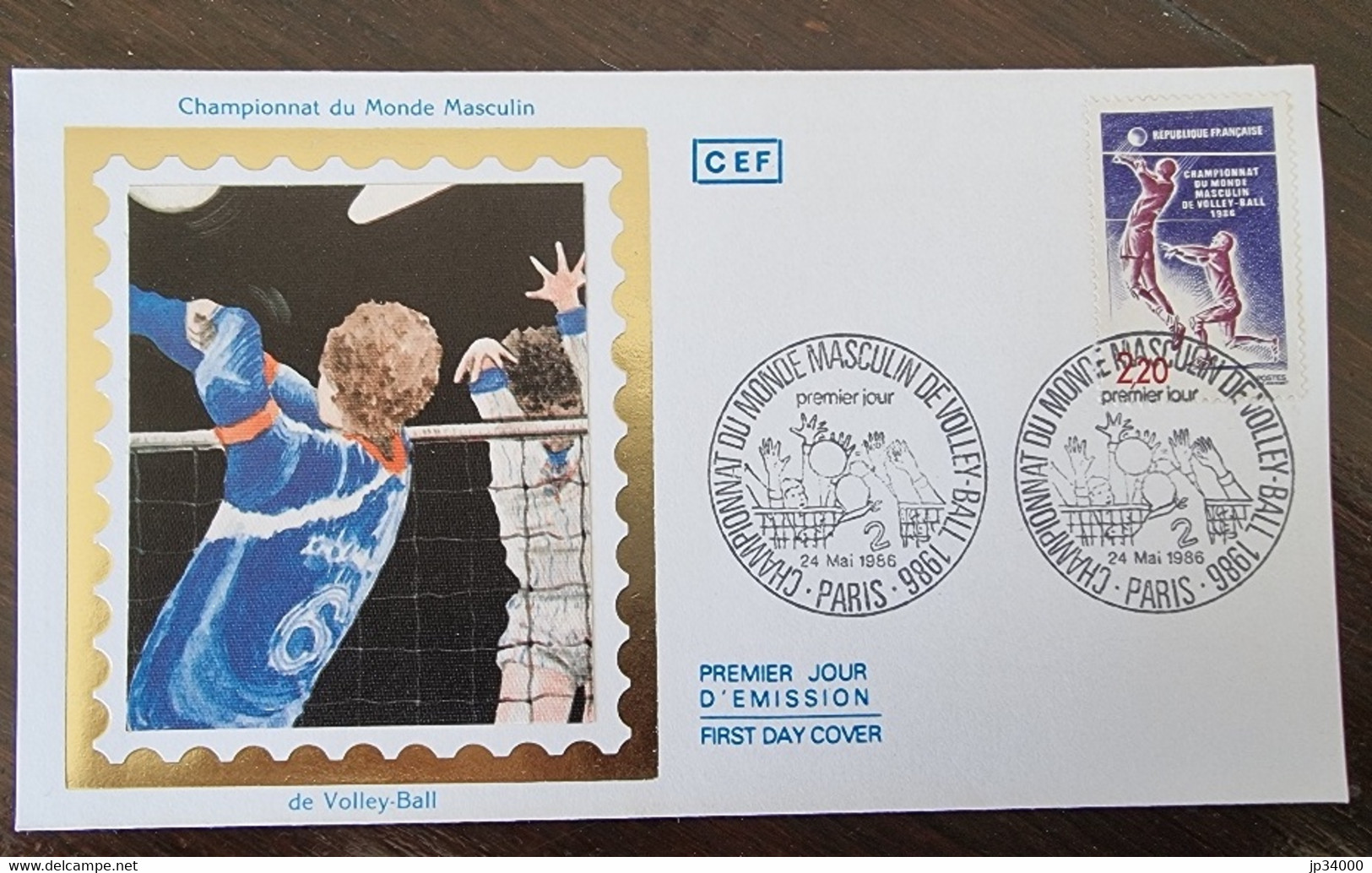 FRANCE Volley Ball. Yvert N° 2420 FDC Sur Soie Paris 24 Mai 1986 - Pallavolo