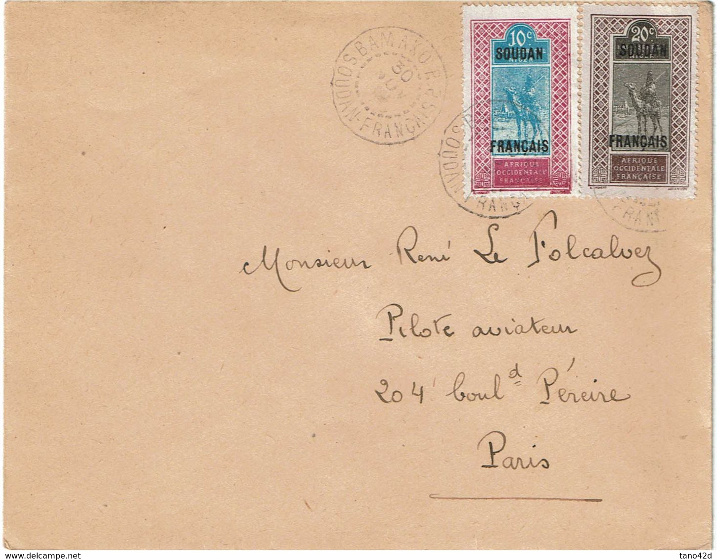 CTN80/B - LETTRE BAMAKO / PARIS - Covers & Documents