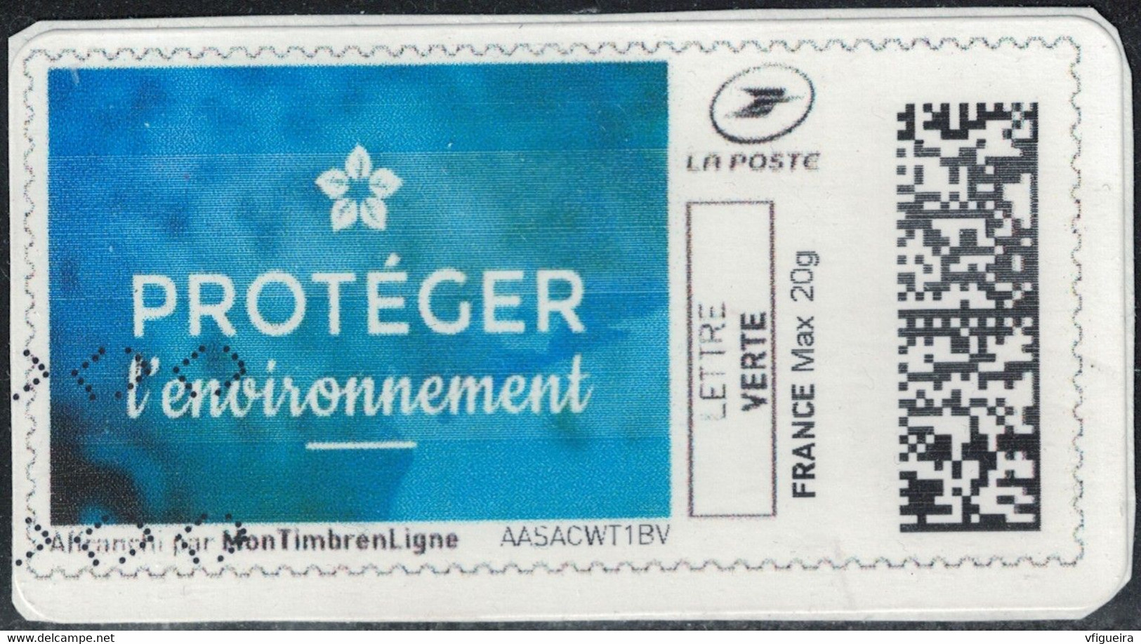 France Vignette Oblitérée Sur Fragment Used Mon Timbre En Ligne Protéger L'environnement SU - Andere & Zonder Classificatie