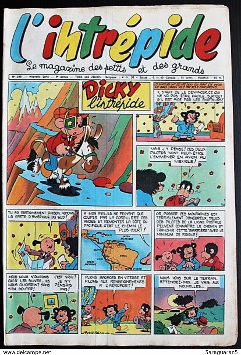 L'intrépide (2ème Série) - N° 345 - 07 Juin 1956 - L'Intrépide