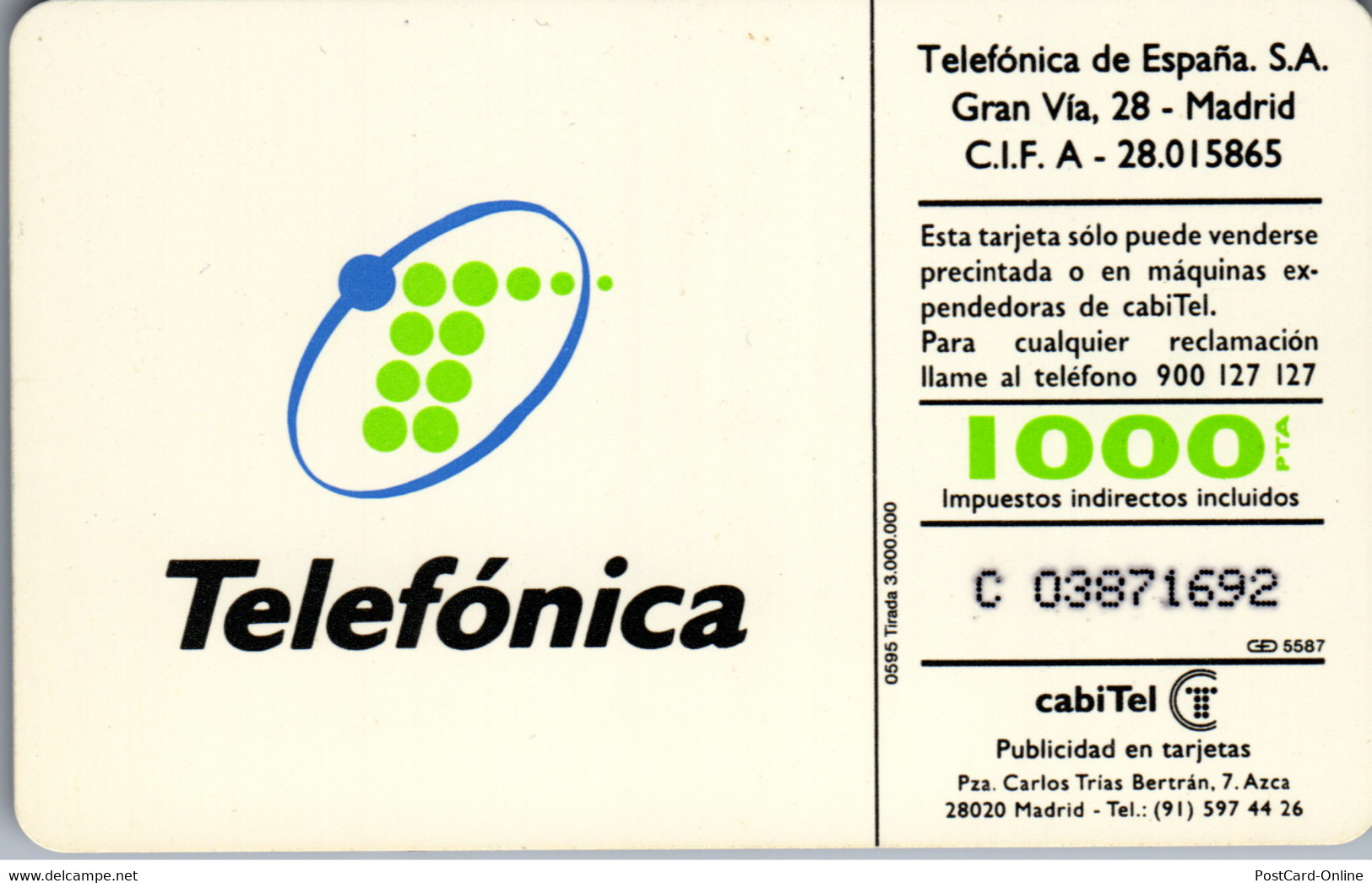 15283 - Spanien - Teletarjeta , Telefonica - Autres & Non Classés