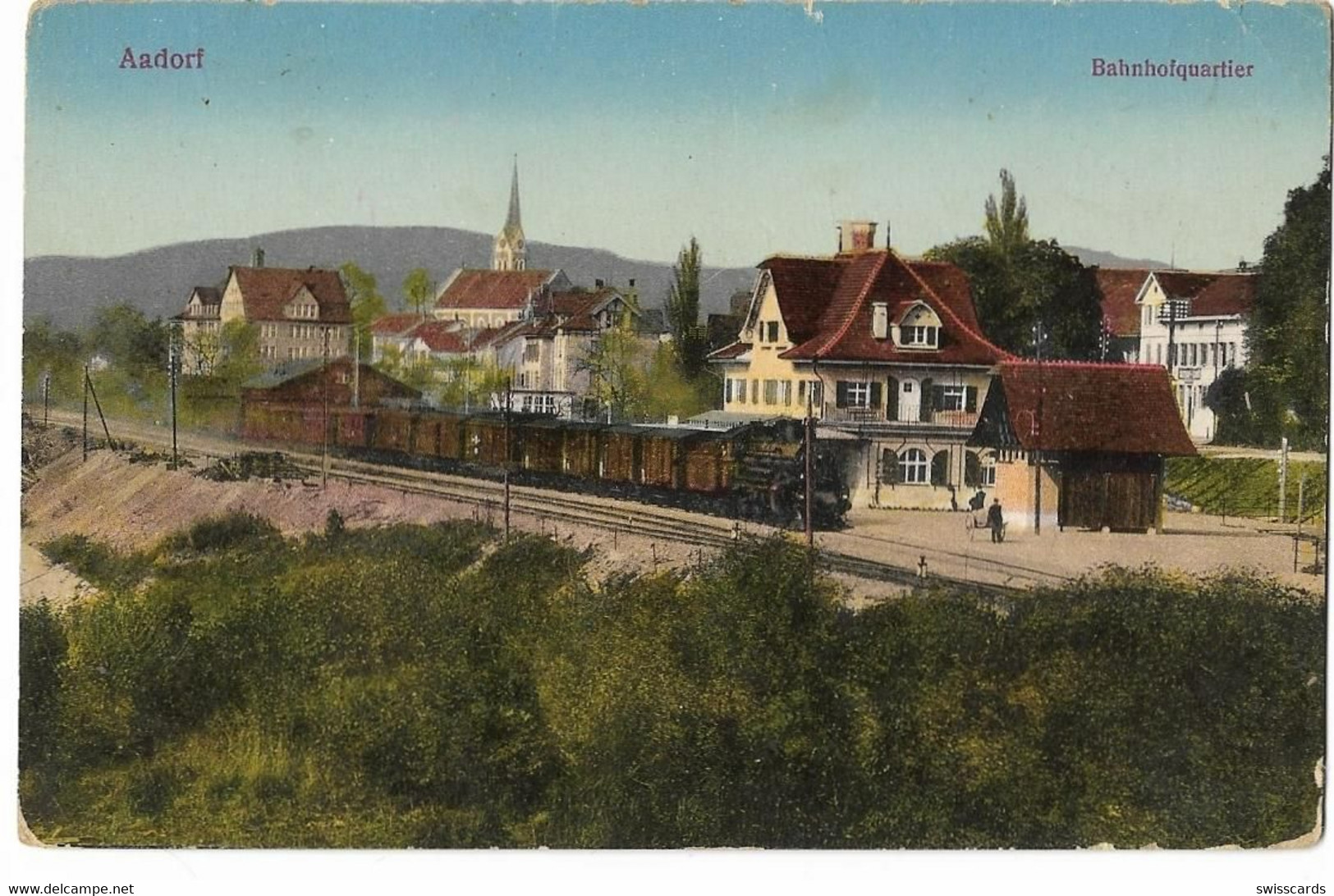 AADORF: Bahnhofquartier Mit Station Und Zug ~1910 - Aadorf