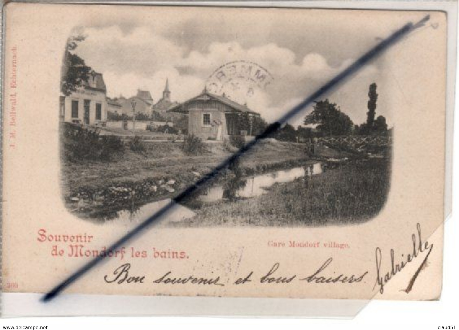 Luxembourg - Souvenir De Mondorf Les Bains. Gare Mondorf Village (carte Précurseur De 1905) - Remich