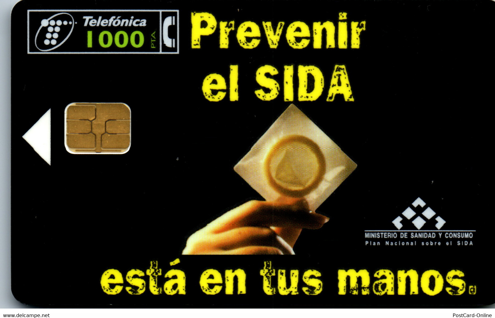 15545 - Spanien - Prevenir El Sida , Esta En Tus Manos , Kondom - Other & Unclassified