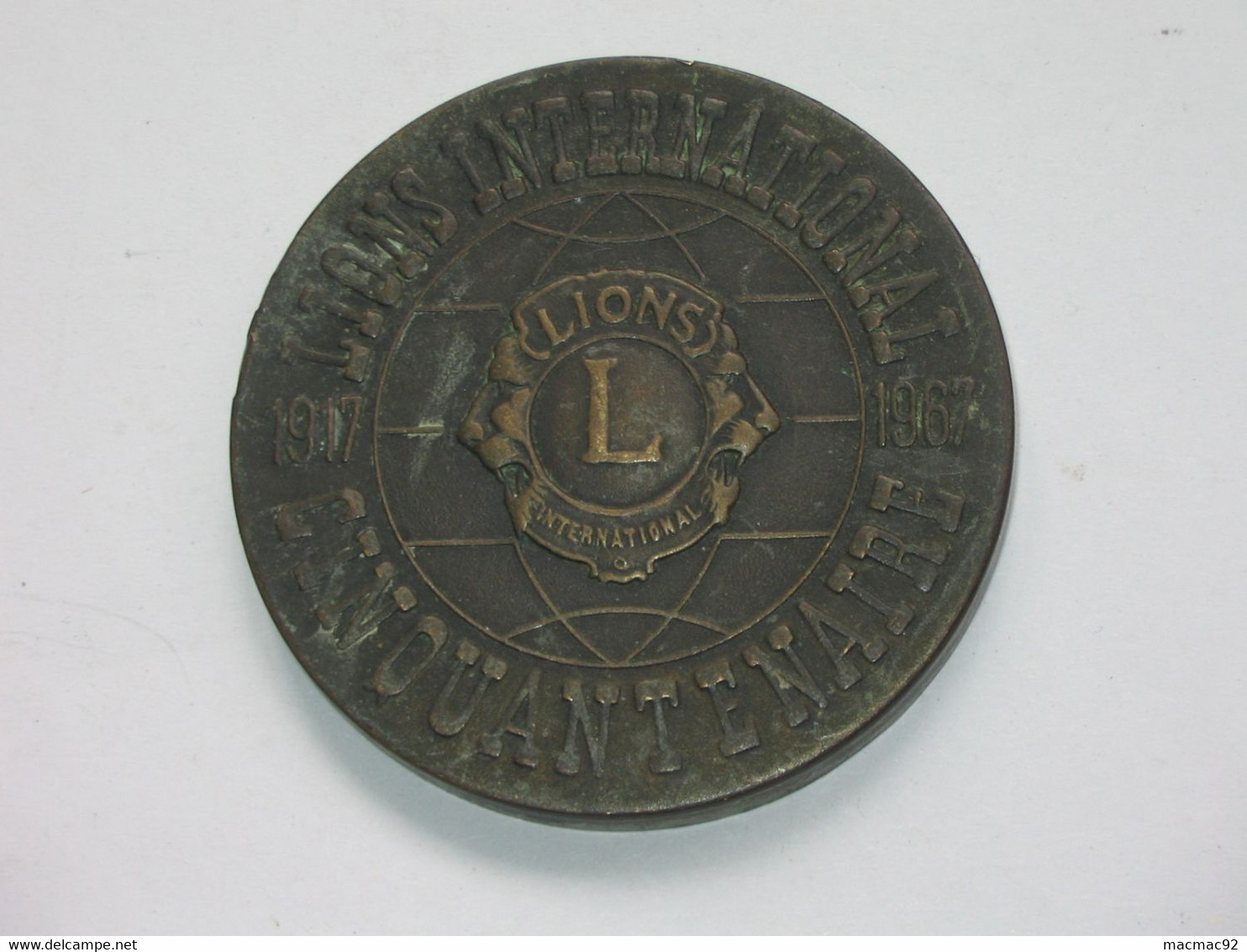 Médaille Cinquantenaire Lions International 1917- 1967 Convention Nationale Paris Juin 1967  **** EN ACHAT IMMEDIAT **** - Professionnels / De Société