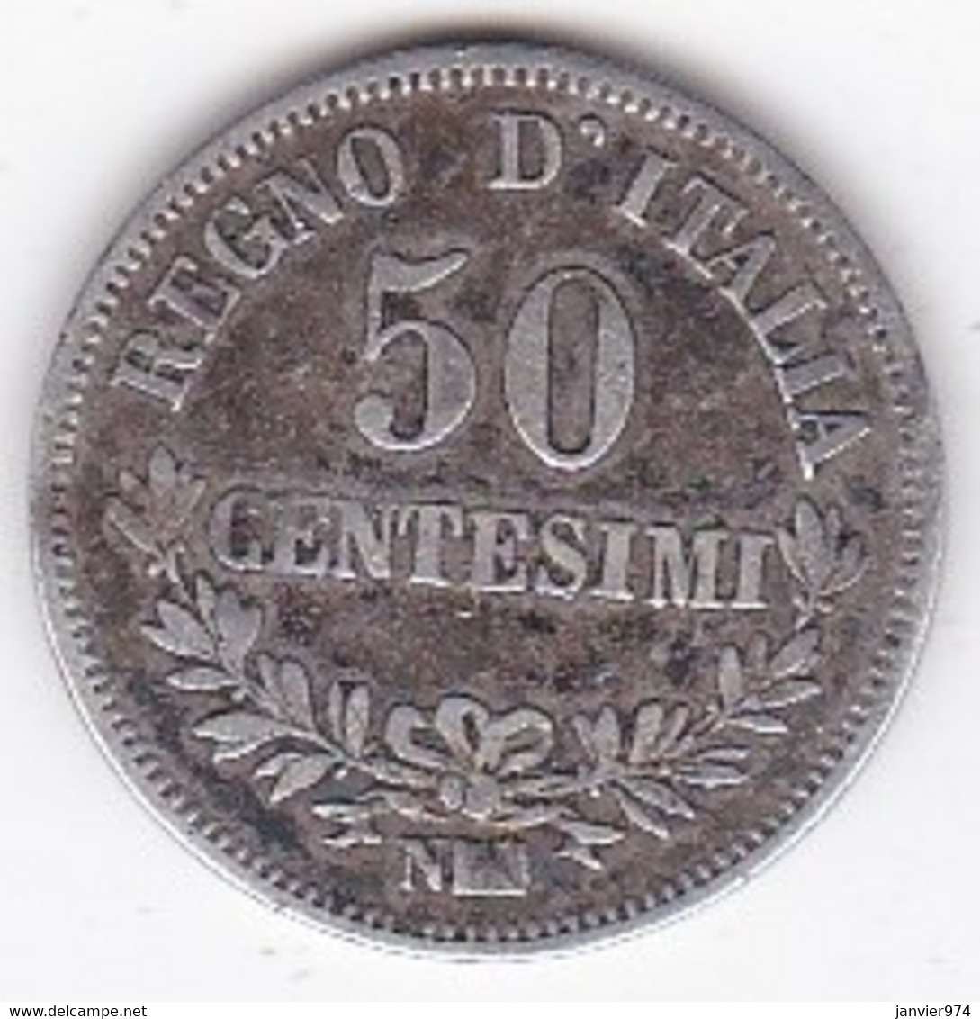 Italie 50 Centesimi 1867 N Naples, Vittorio Emanuele II , En Argent - 1861-1878 : Vittoro Emanuele II