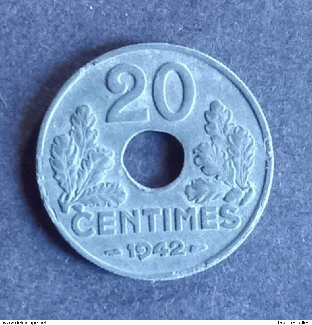 20 Centimes état Français Type 20: 1942 - 20 Centimes