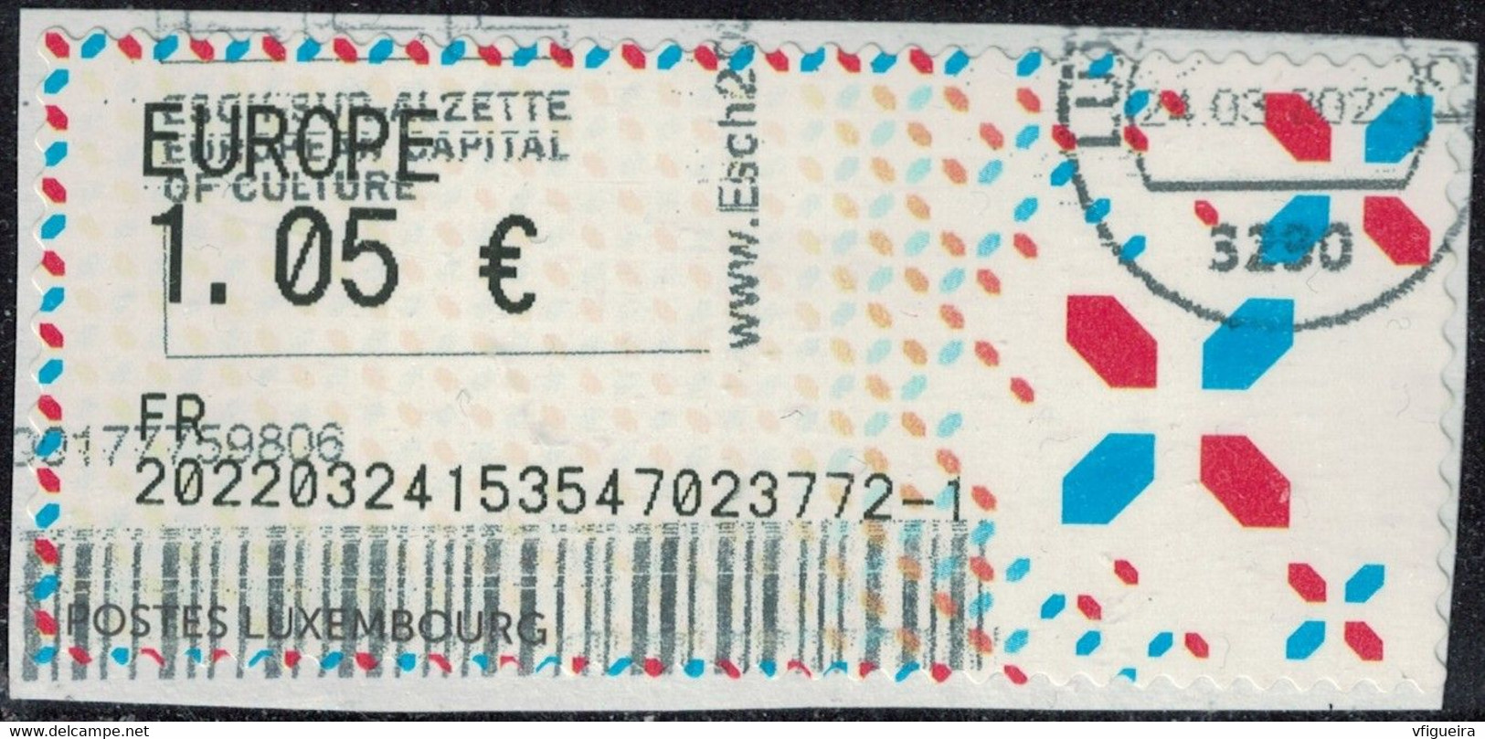 Luxembourg 2018 Oblitéré Used Sur Fragment ATM Frame Y&T LU D7 SU - Automatenmarken